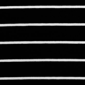 Preview: Baumwolljersey -Isa- Streifen - schwarz weiss